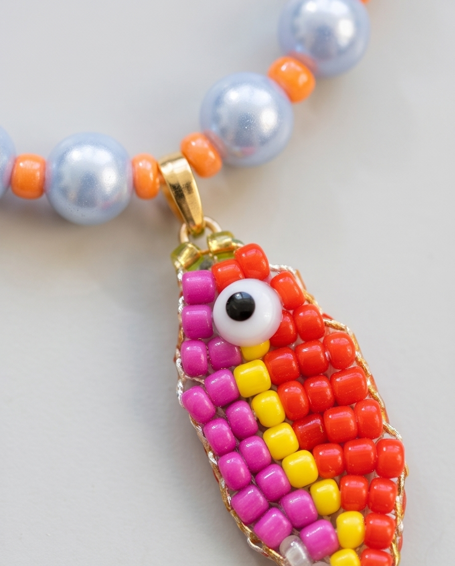 Serfu necklace (blue-orange)