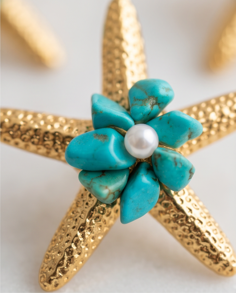 Starfish earrings (turquoise)