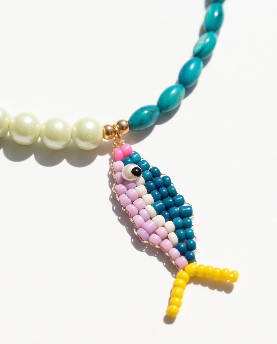 Serfu necklace (lilac-white)