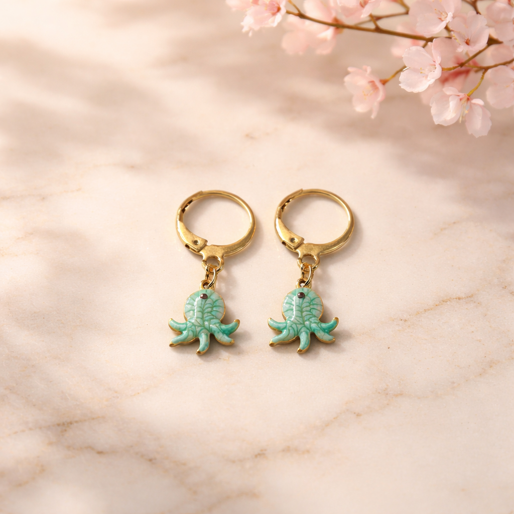 Octopus earrings (μέντα)
