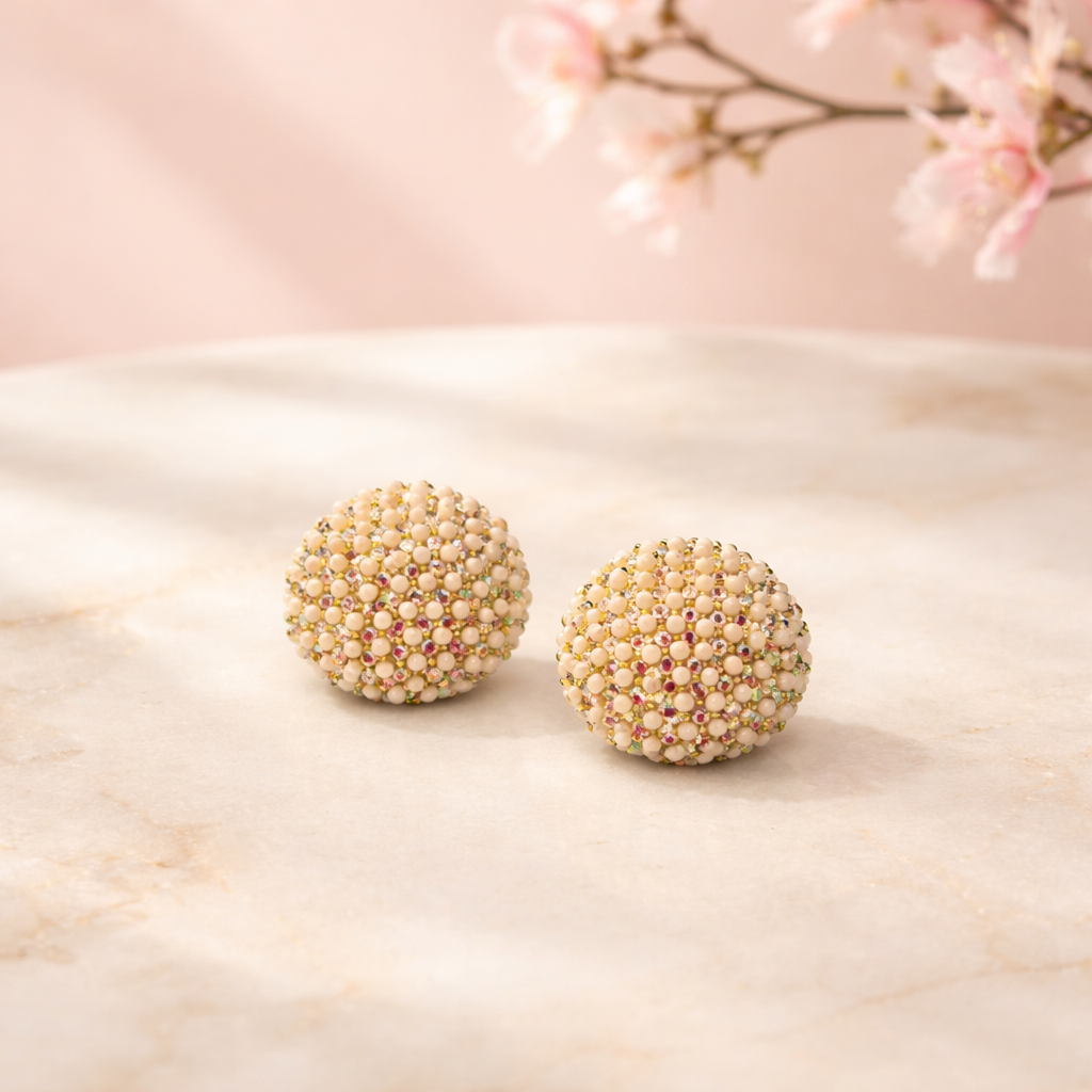 Lollipop earrings (beige)