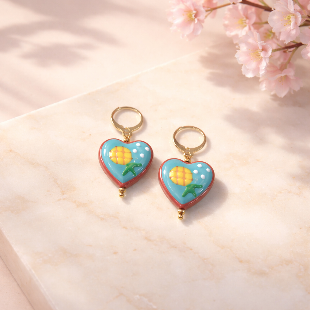 Pineapple Murano earrings