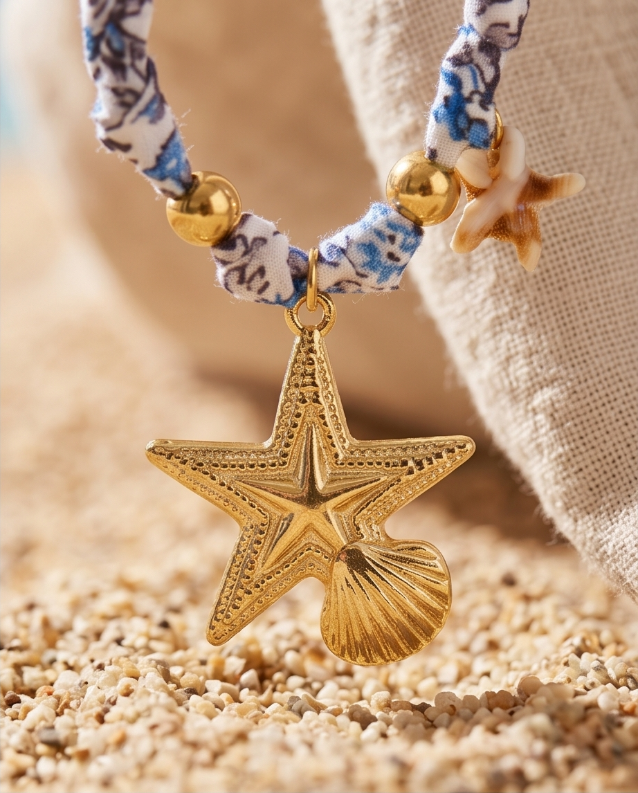 Starfish bandana necklace