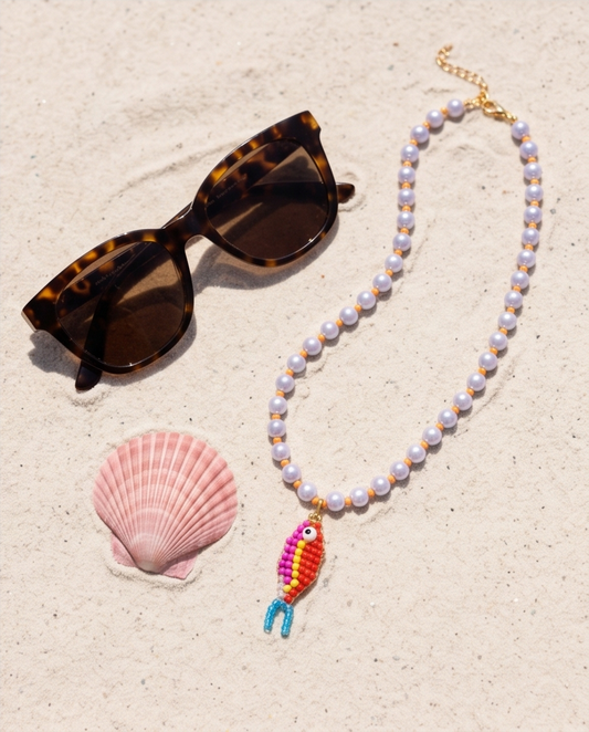 Serfu necklace (blue-orange)