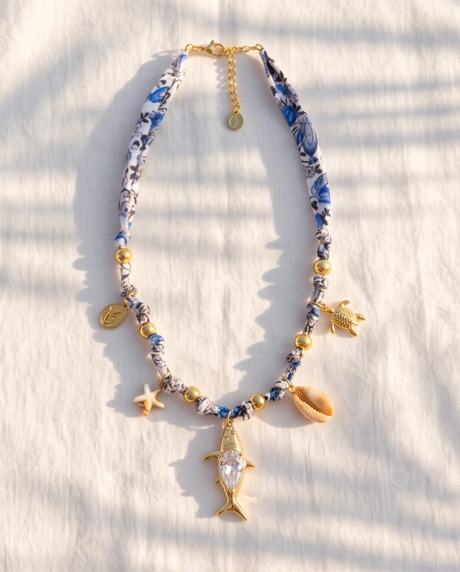 Diamond shark necklace