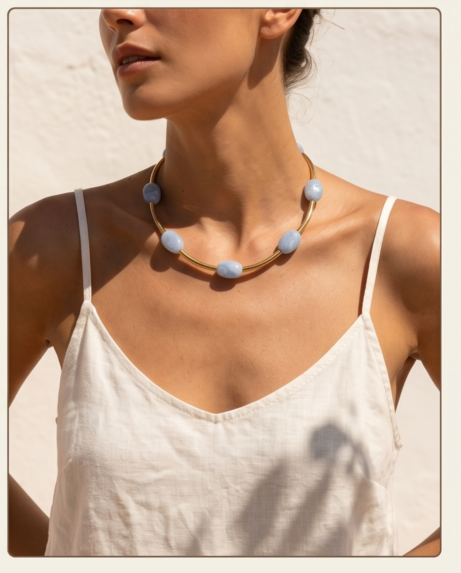 Siros necklace (blue)