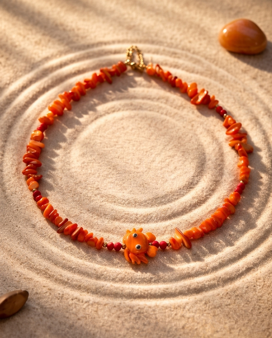 Crab necklace (orange)