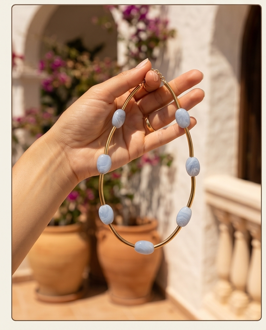 Siros necklace (blue)