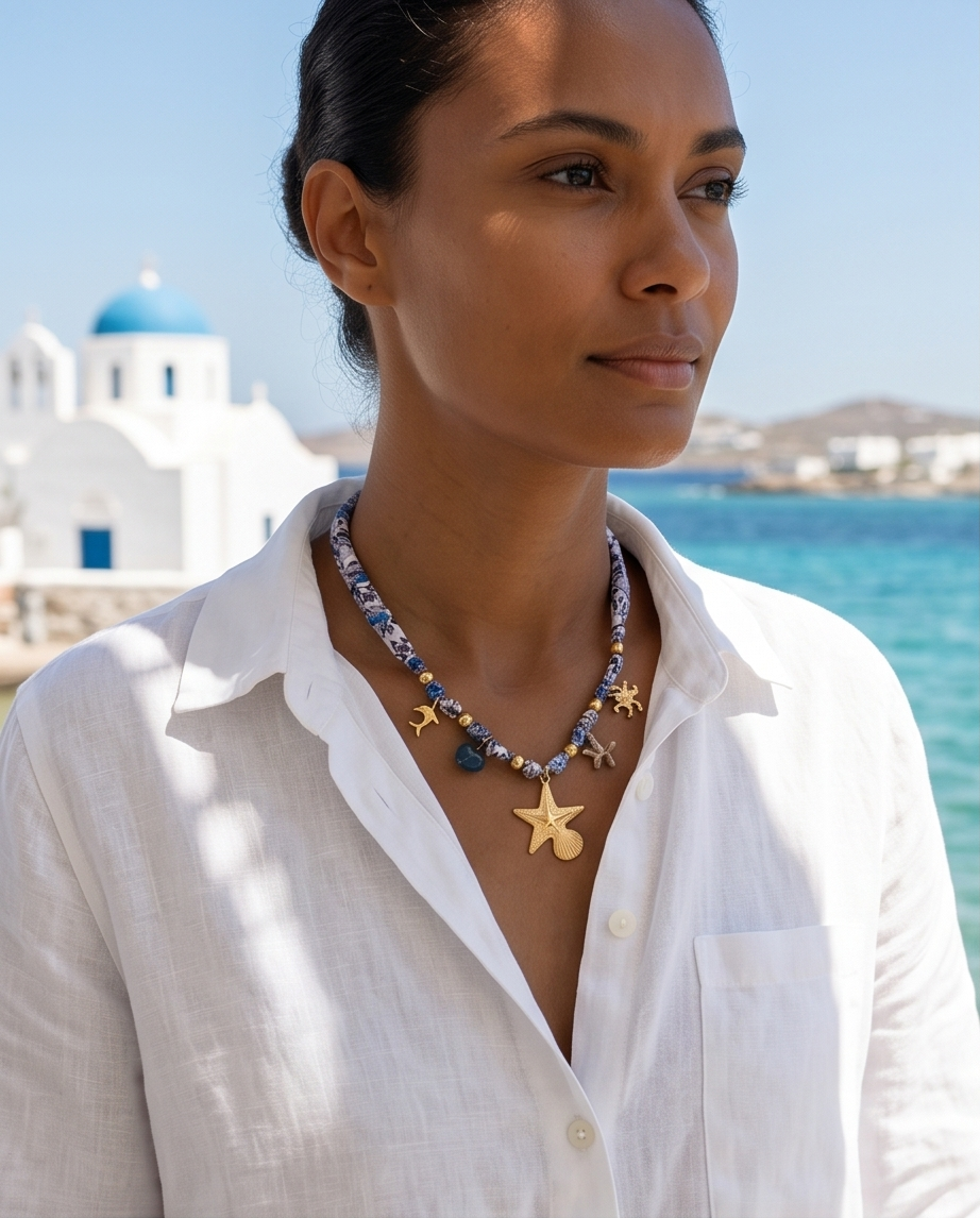 Starfish bandana necklace