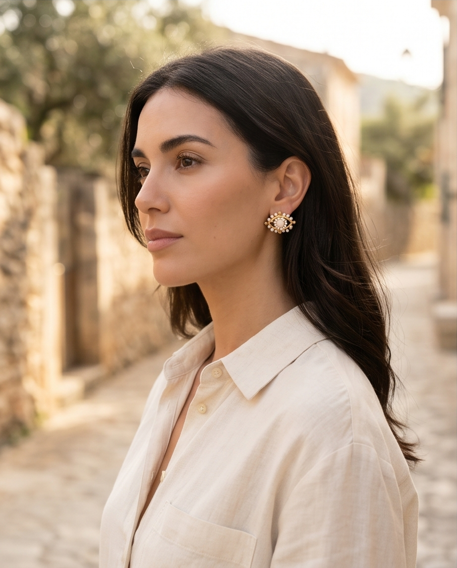Eyelyne earrings (white)