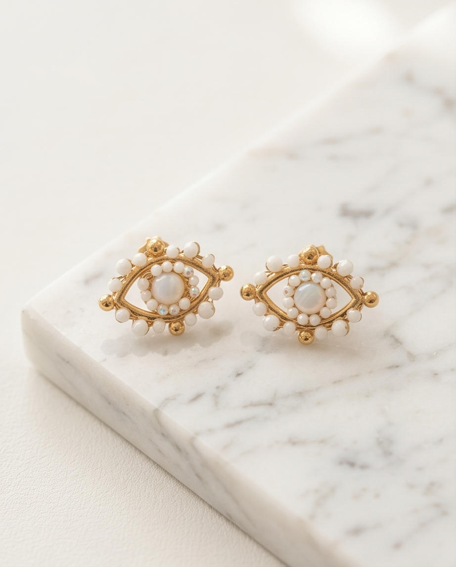 Eyelyne earrings (white)