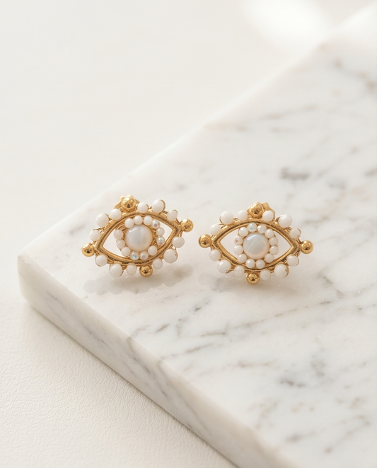 Eyelyne earrings (white)