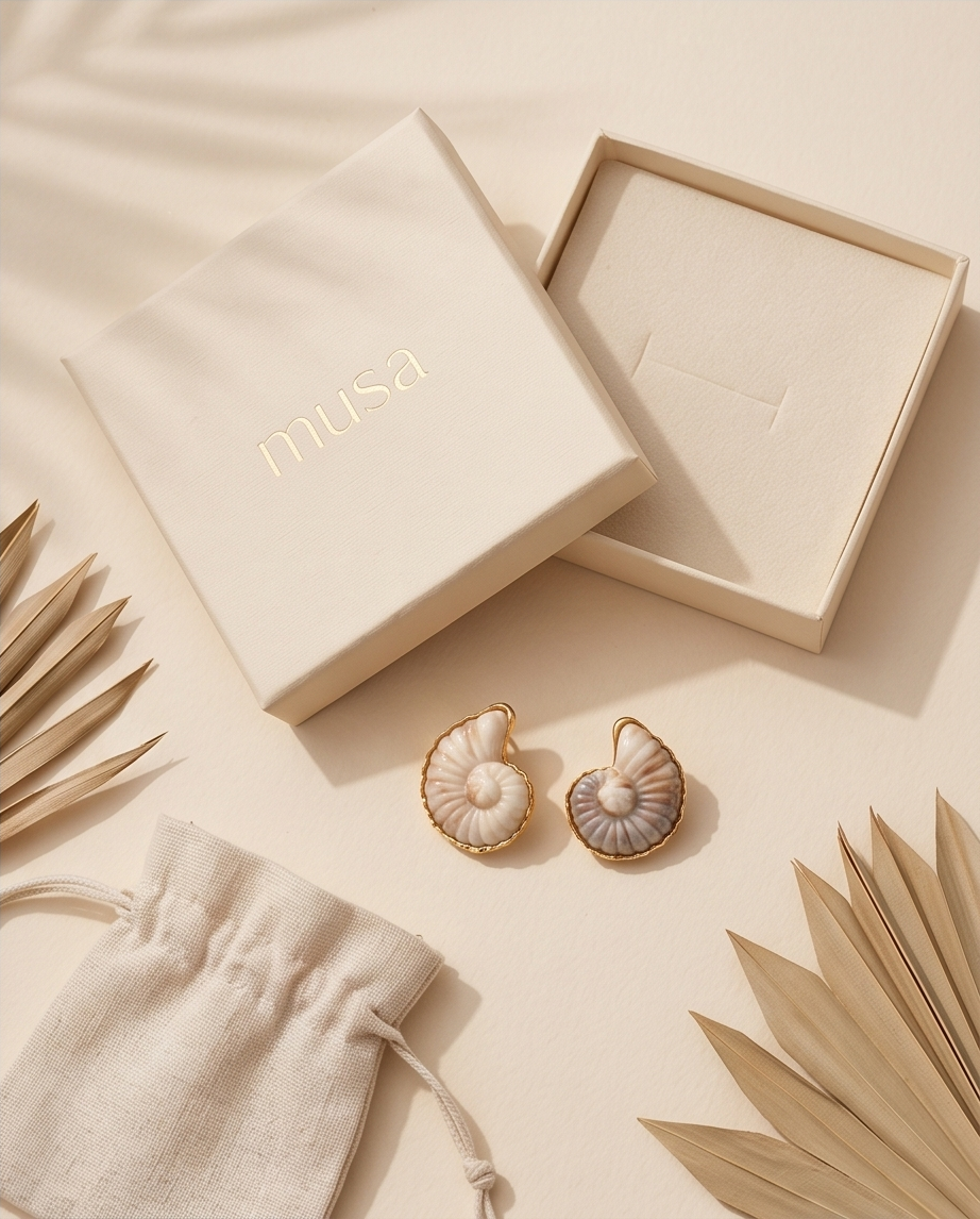Big seashell earrings