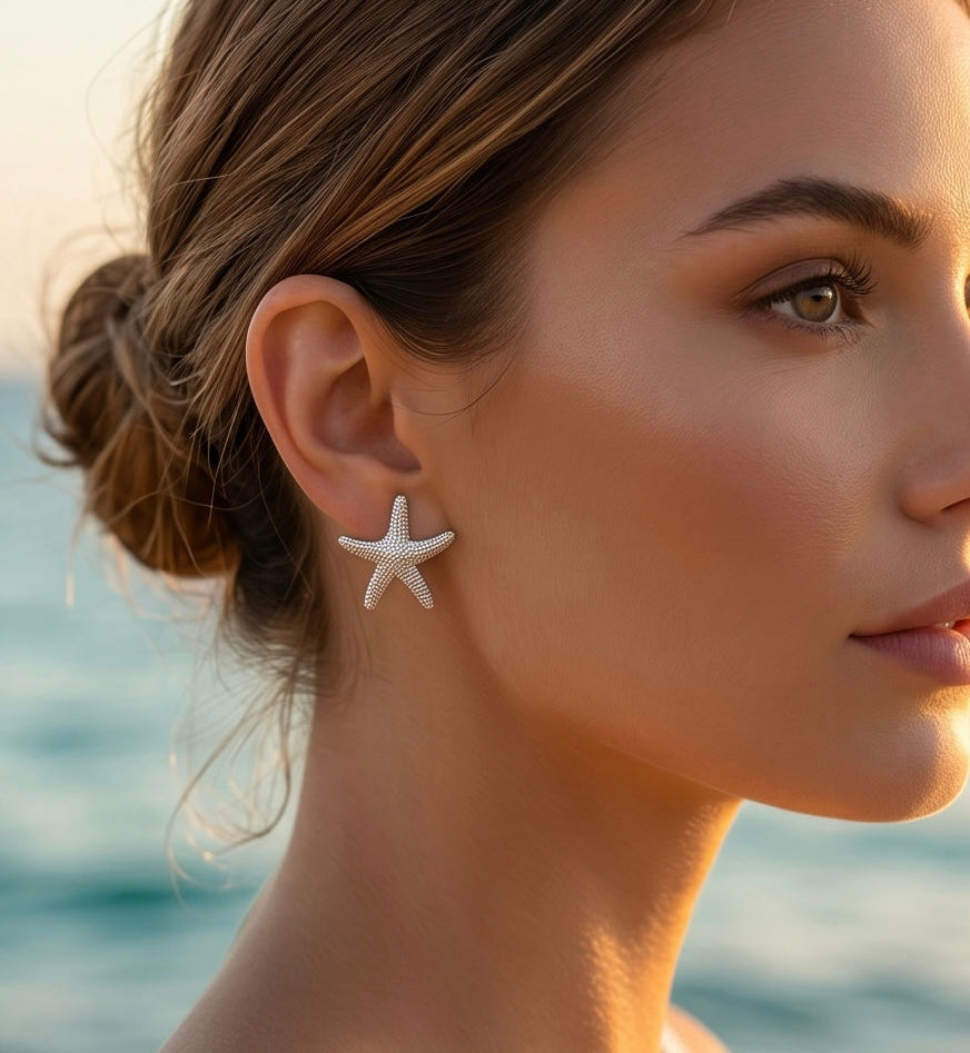 Silver seashell earrings