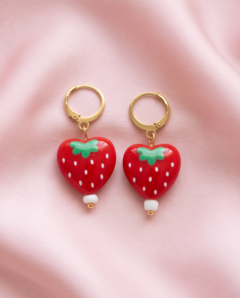 Fruity earrings (strawberry)
