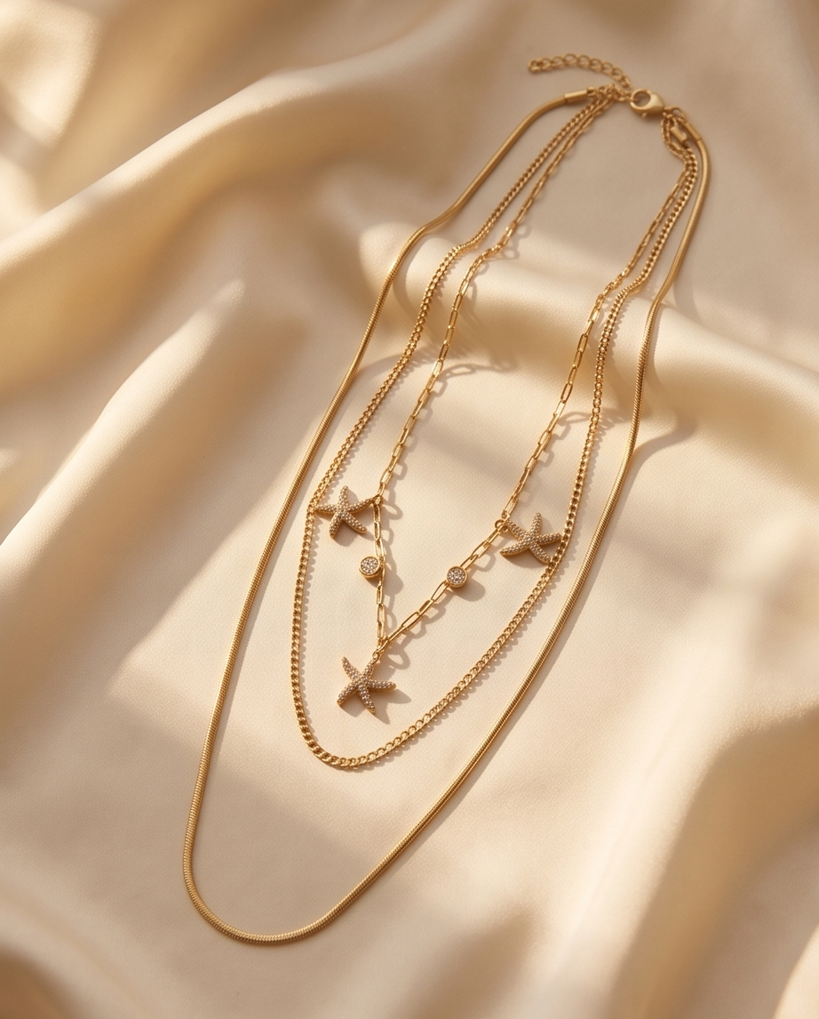 Triple starfish (gold)