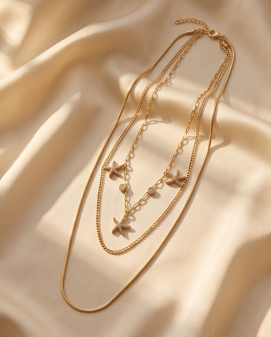 Triple starfish (gold)