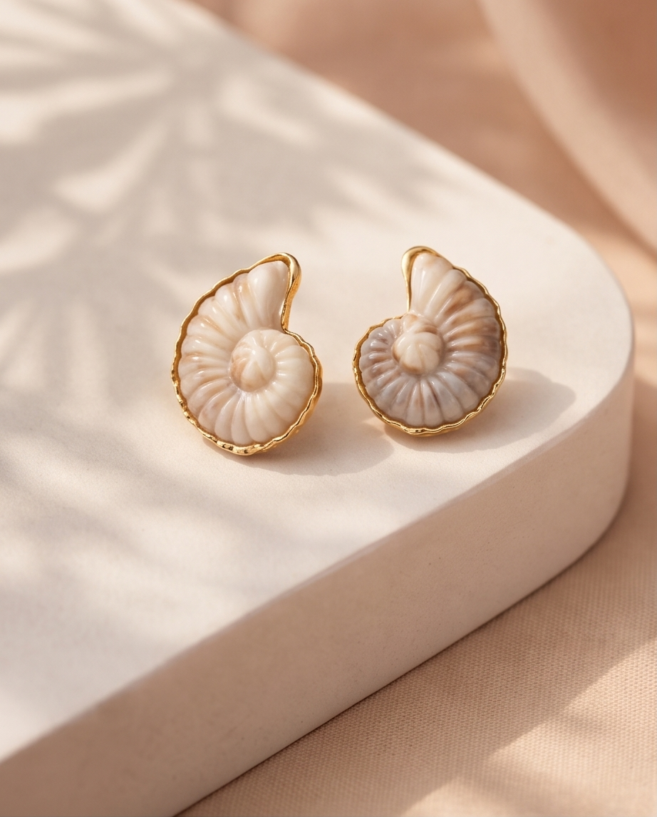 Big seashell earrings