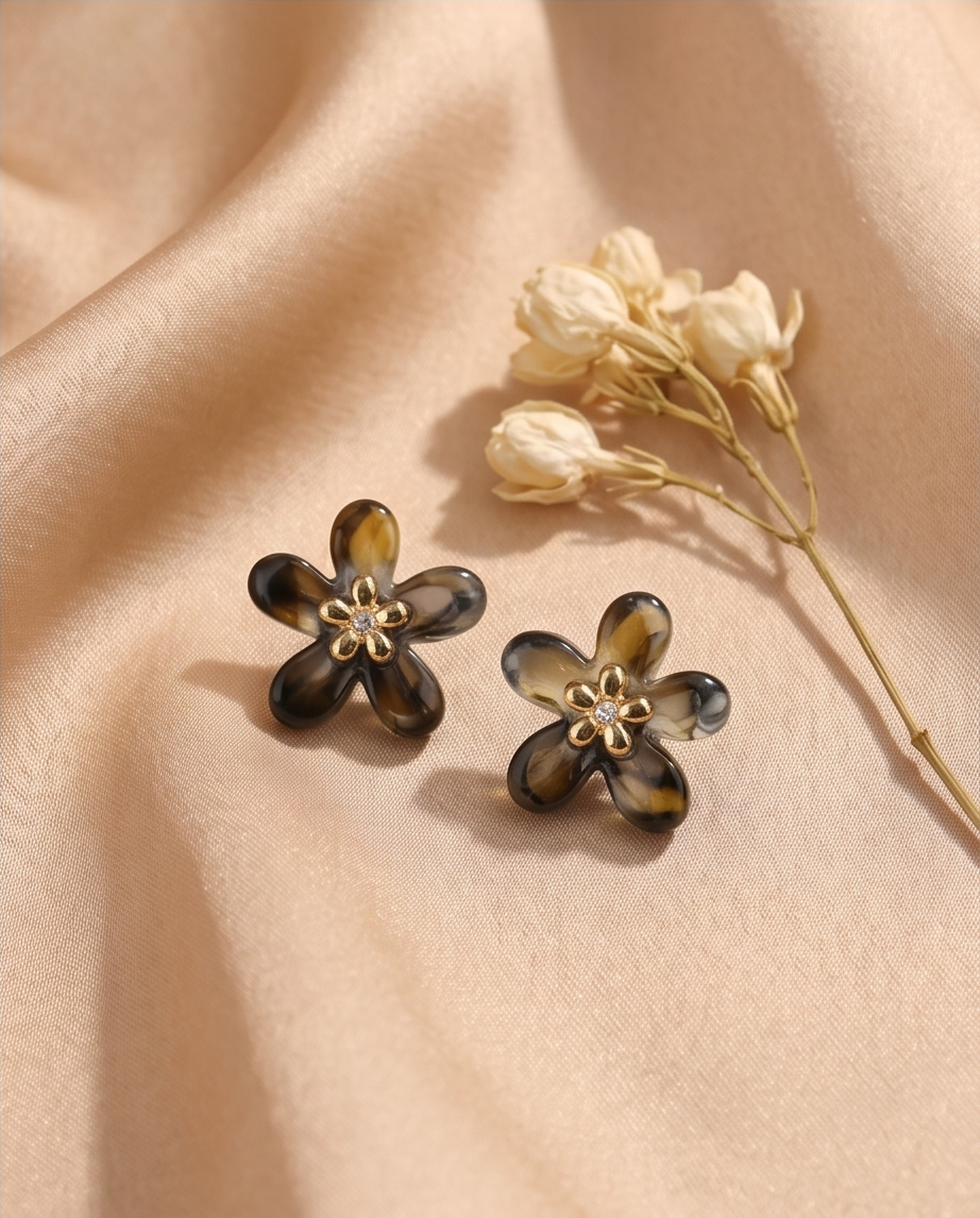 Margaritas earrings (brown-black)