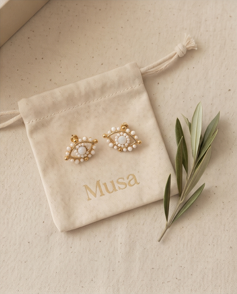 Eyelyne earrings (white)