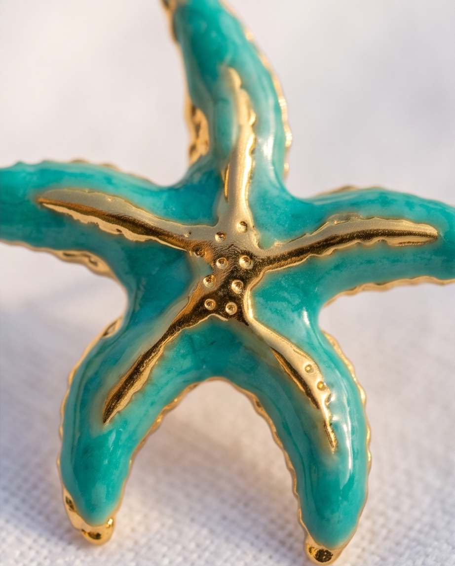 Mint-turquoise starfish