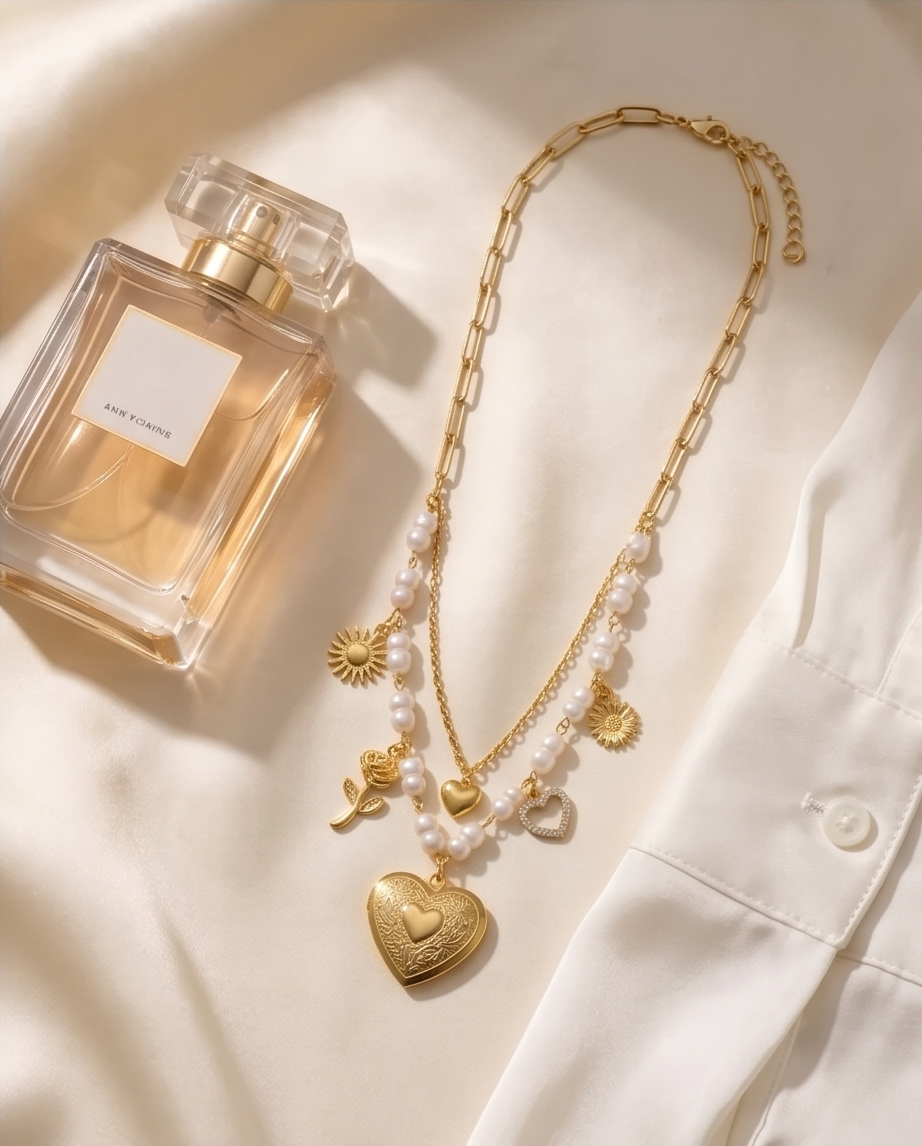 Double heart necklace