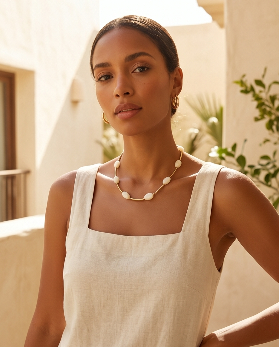 Siros necklace (white)