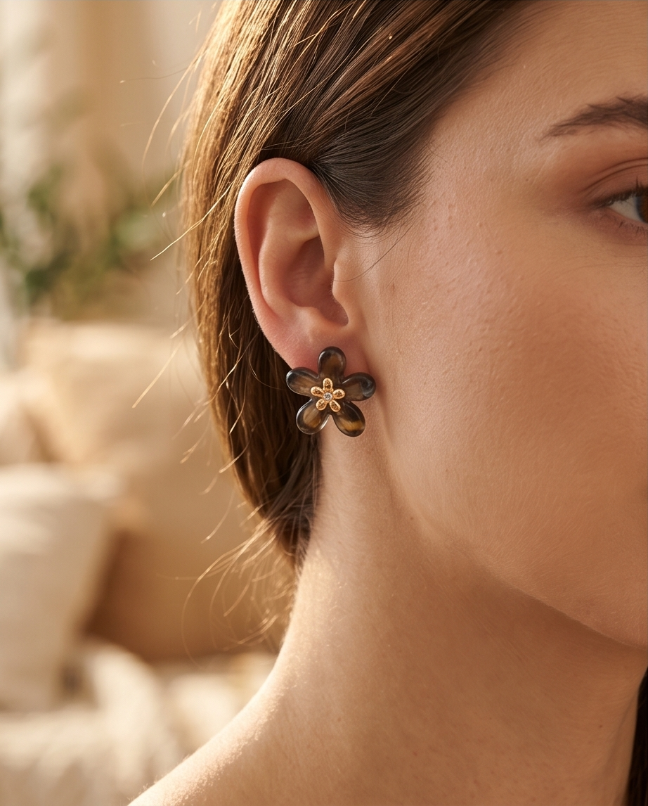 Margaritas earrings (brown-black)