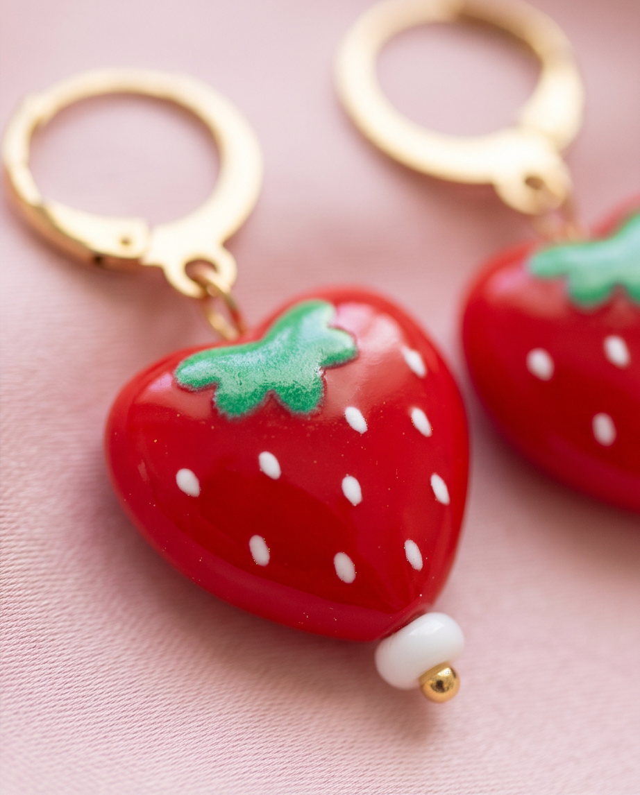 Fruity earrings (strawberry)