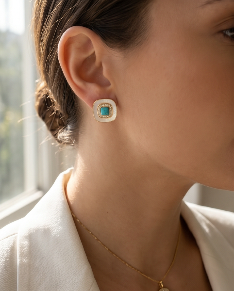 Mini turquoise earrings