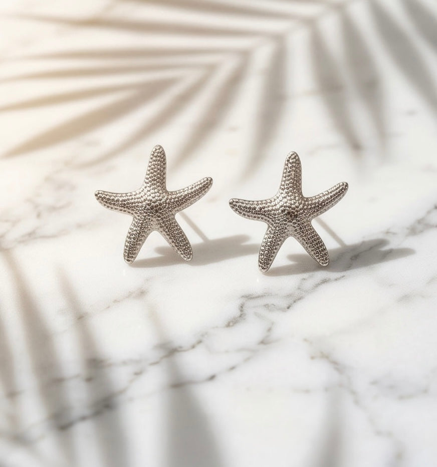 Silver seashell earrings