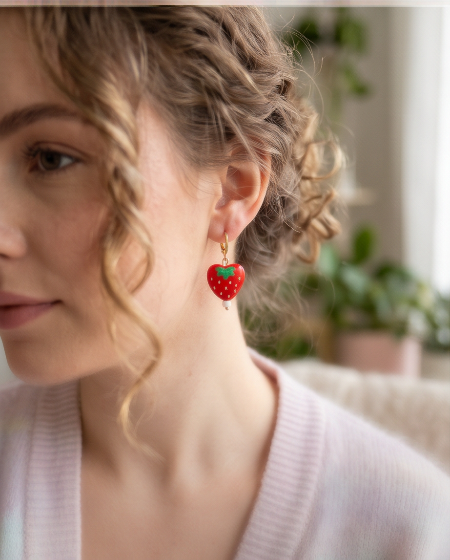 Fruity earrings (strawberry)