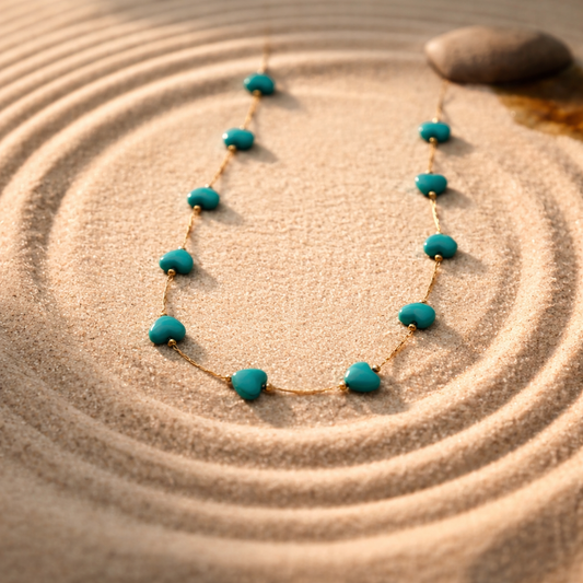 Blue hearts necklace