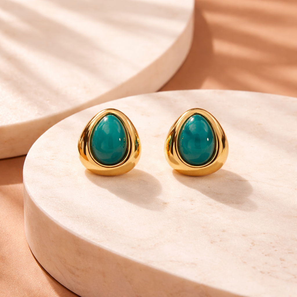 Boni earrings (green-blue)