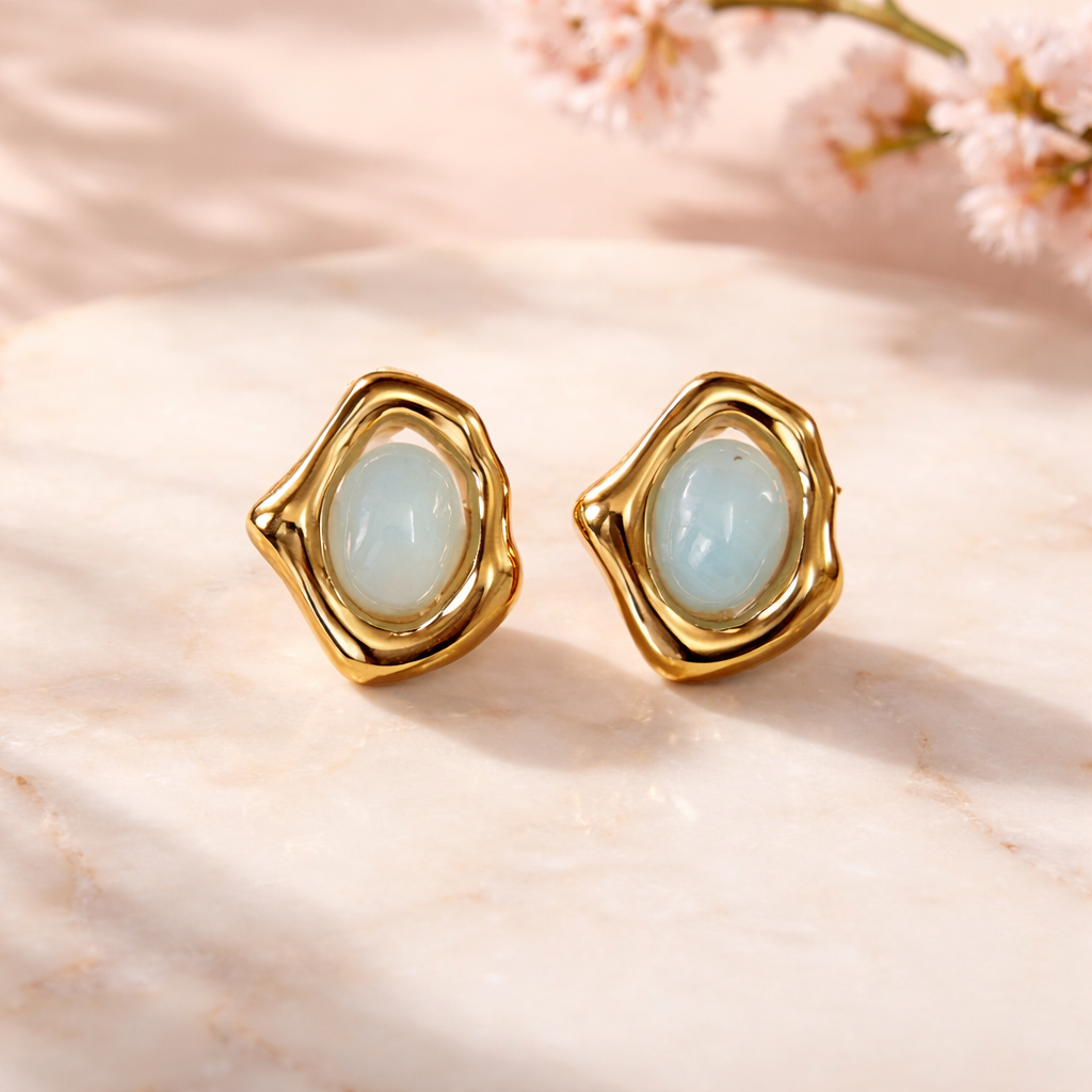 Ofelia earrings (cyan)