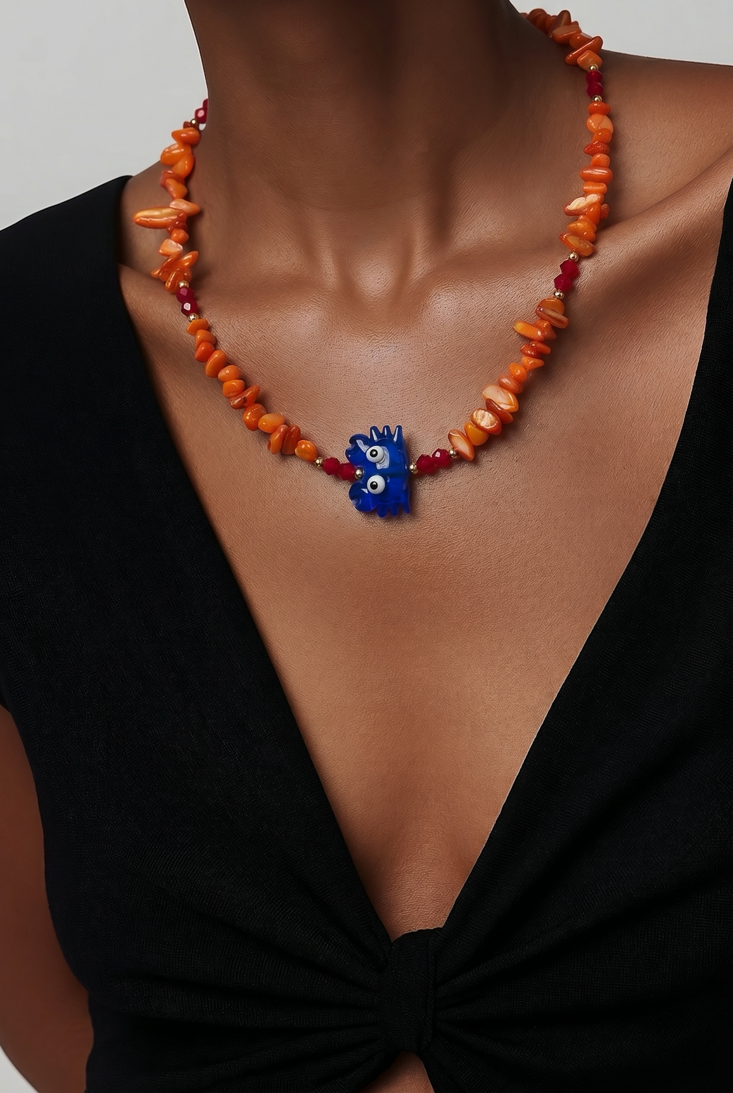 crab necklace (blue)