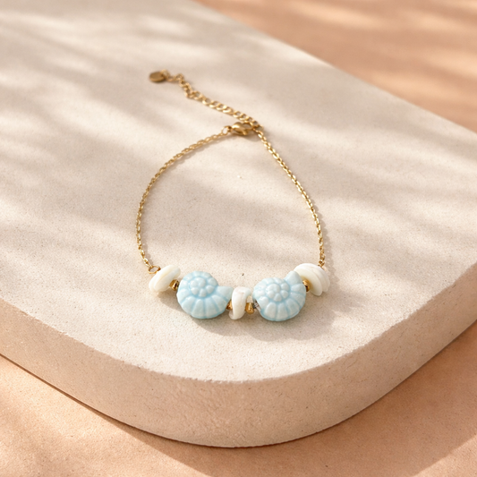 Double seashell anklet