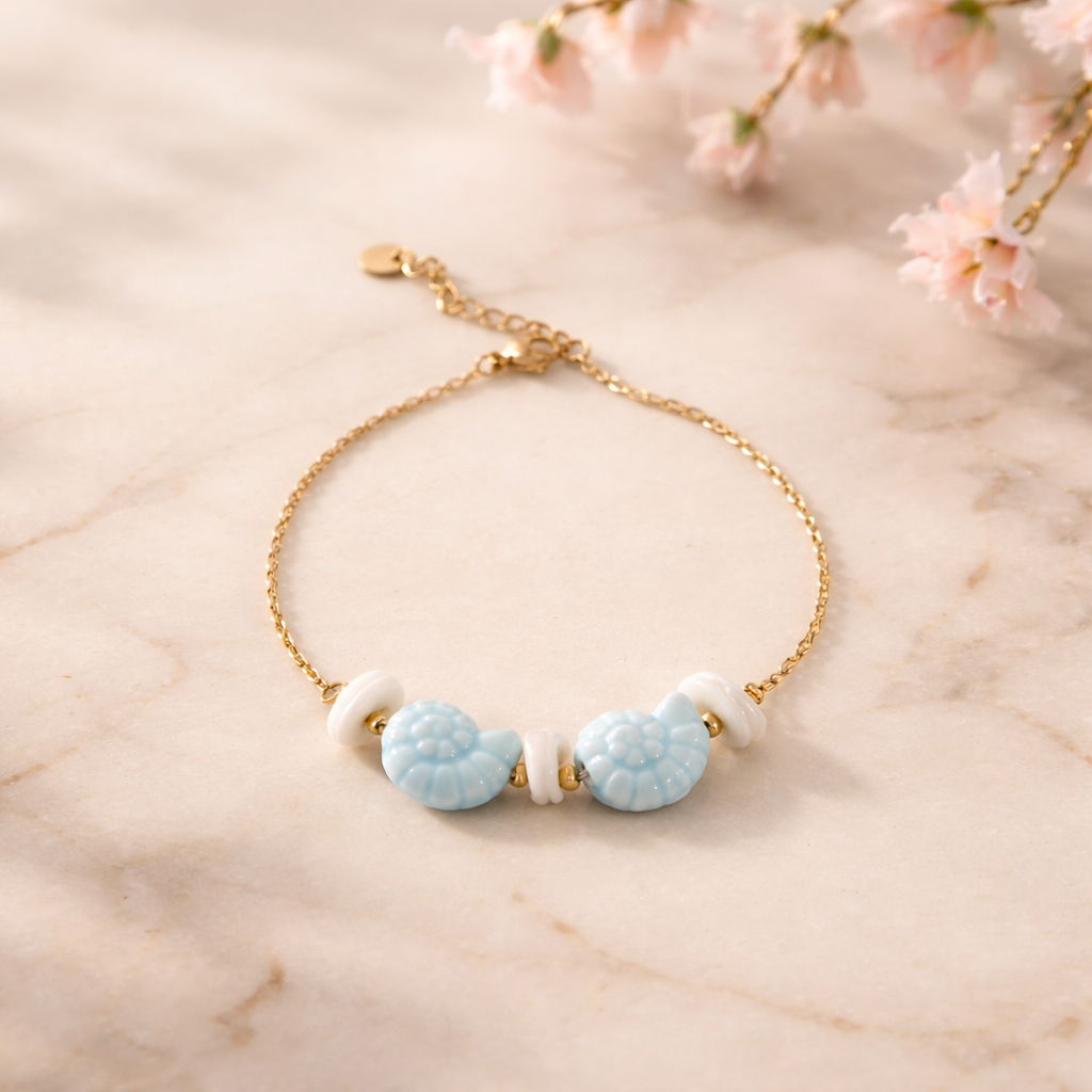 Double seashell anklet