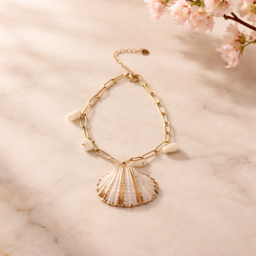 Big seashell anklet