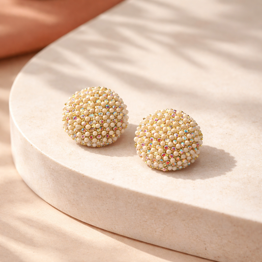 Lollipop earrings (beige)