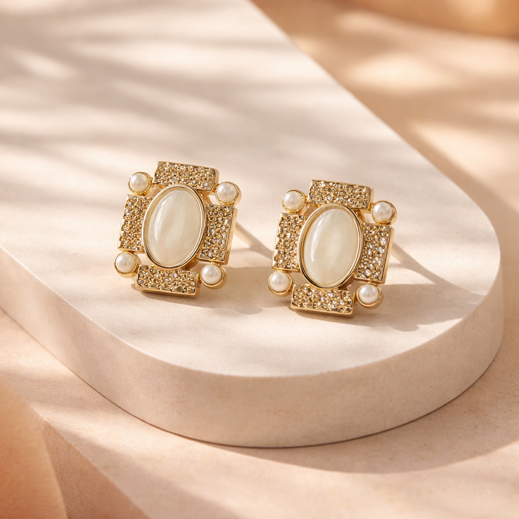 Pandora earrings (white)