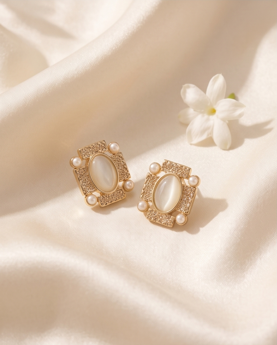 Pandora earrings (white)