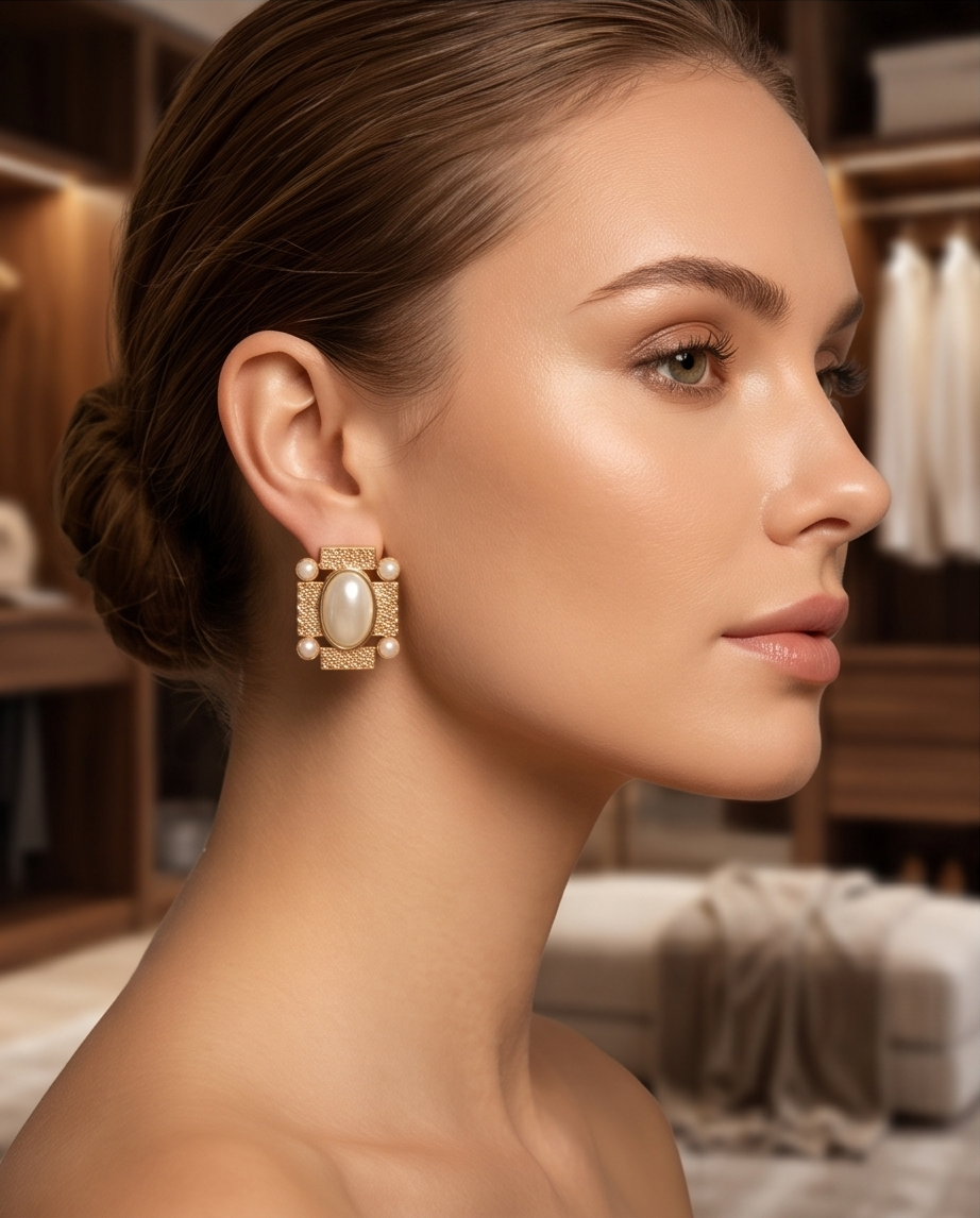 Pandora earrings (white)