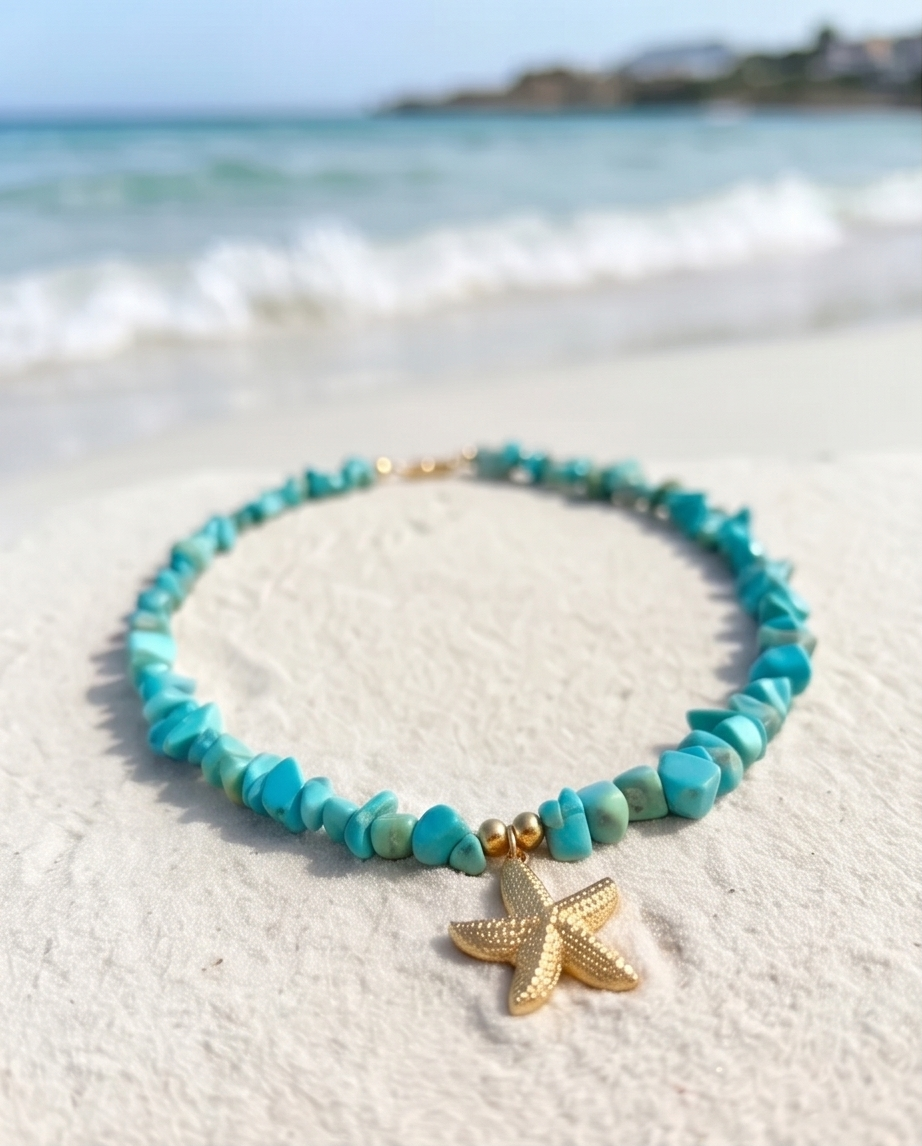 Turquoise starfish necklace