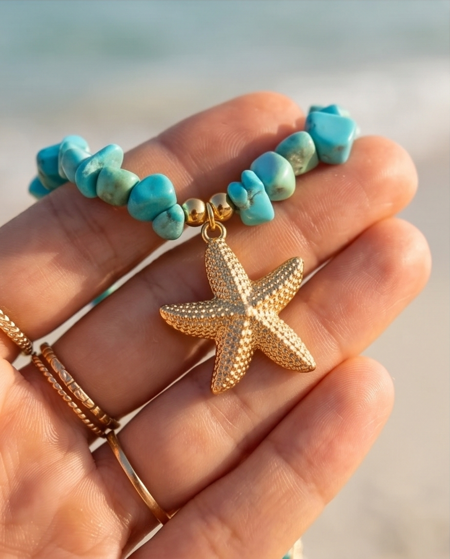 Turquoise starfish necklace